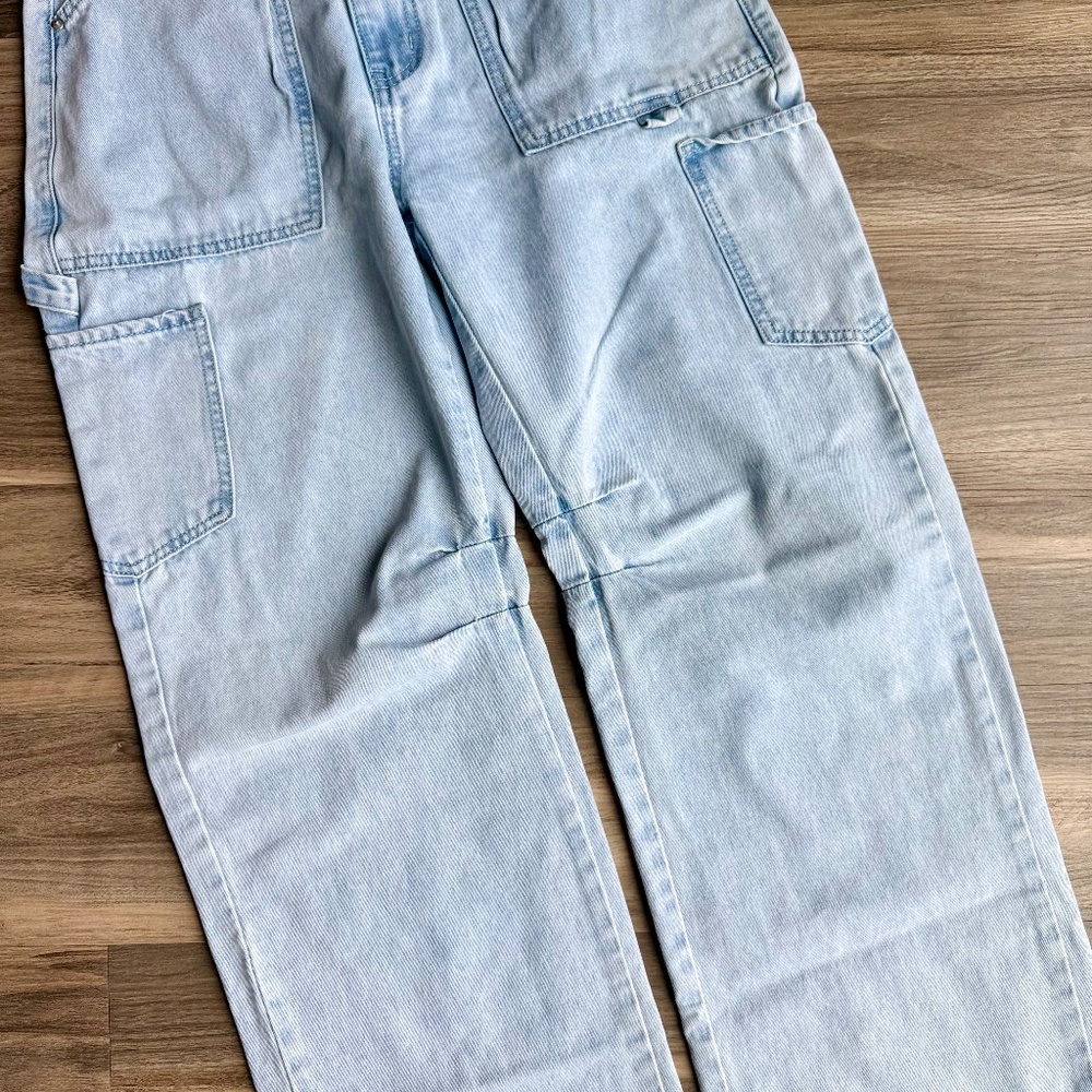 Princess Polly Miami Vice Light Wash Utility Cargo Denim Pants‎ Size 6 - Picture 6 of 14